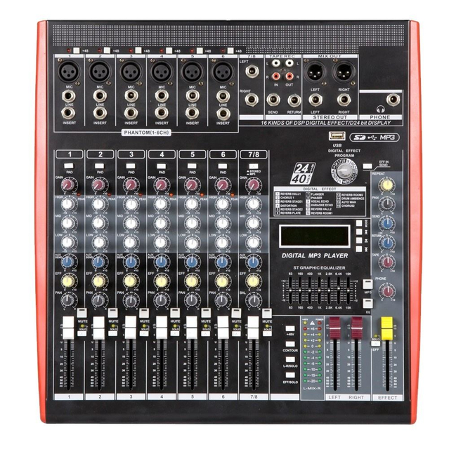 MFX8 Professional audio 8-канальный аудиомикшер