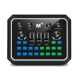 Многофункциональная звуковая карта M8 Remix Mini Studio Audio Mixer Soundcard Live Show Sound Recording