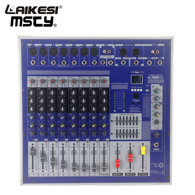 LAIKESI Power 8-канальный микшерный звук с USB-усилителем микшера мощности с чемоданами